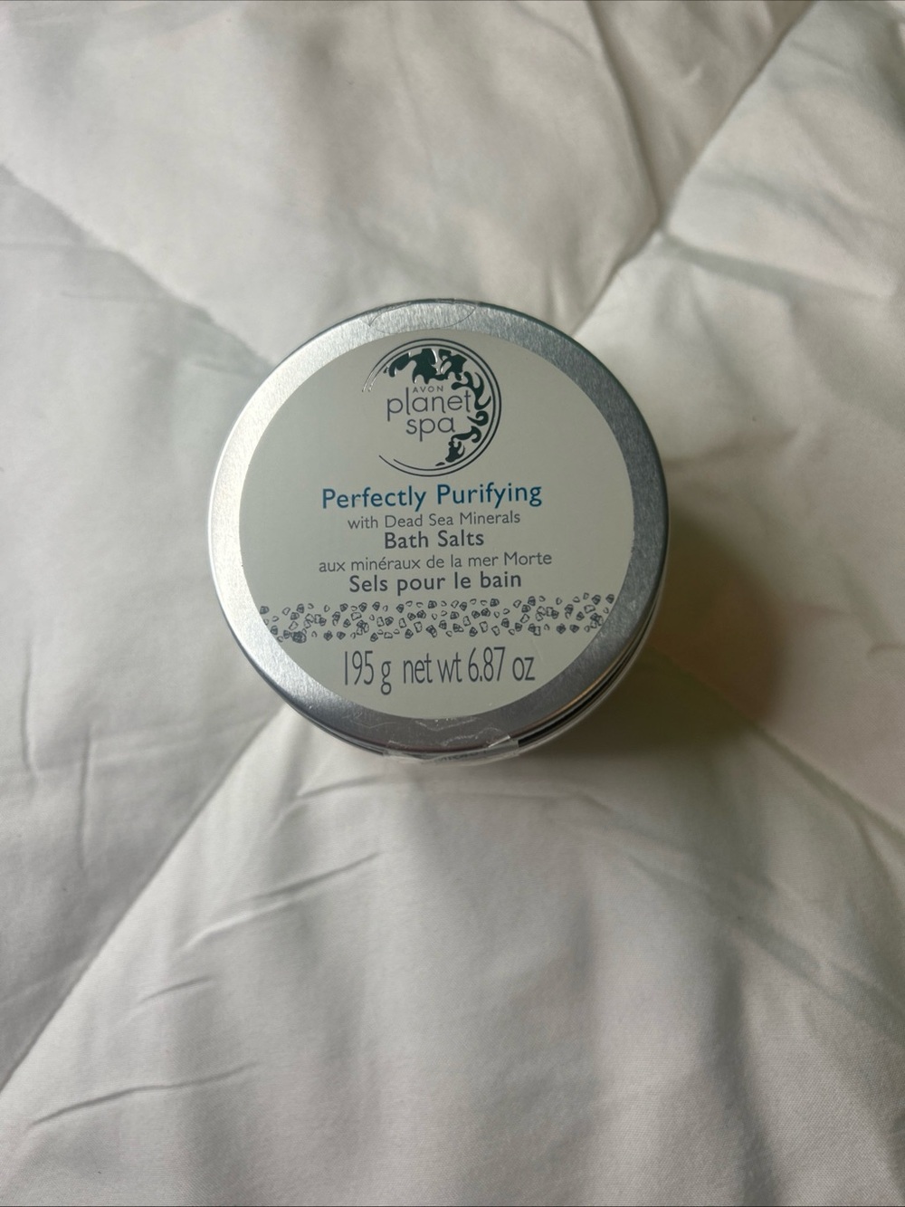 Avon Planet Spa Perfectly Purifying Bath Salts - Silver & White NEW